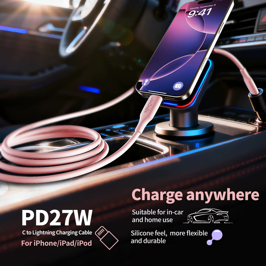 LAIHONEN USB-C auf Lightning Kabel mit 27W PD Schnellladung in Pink für iOS Geräte - Bild 4