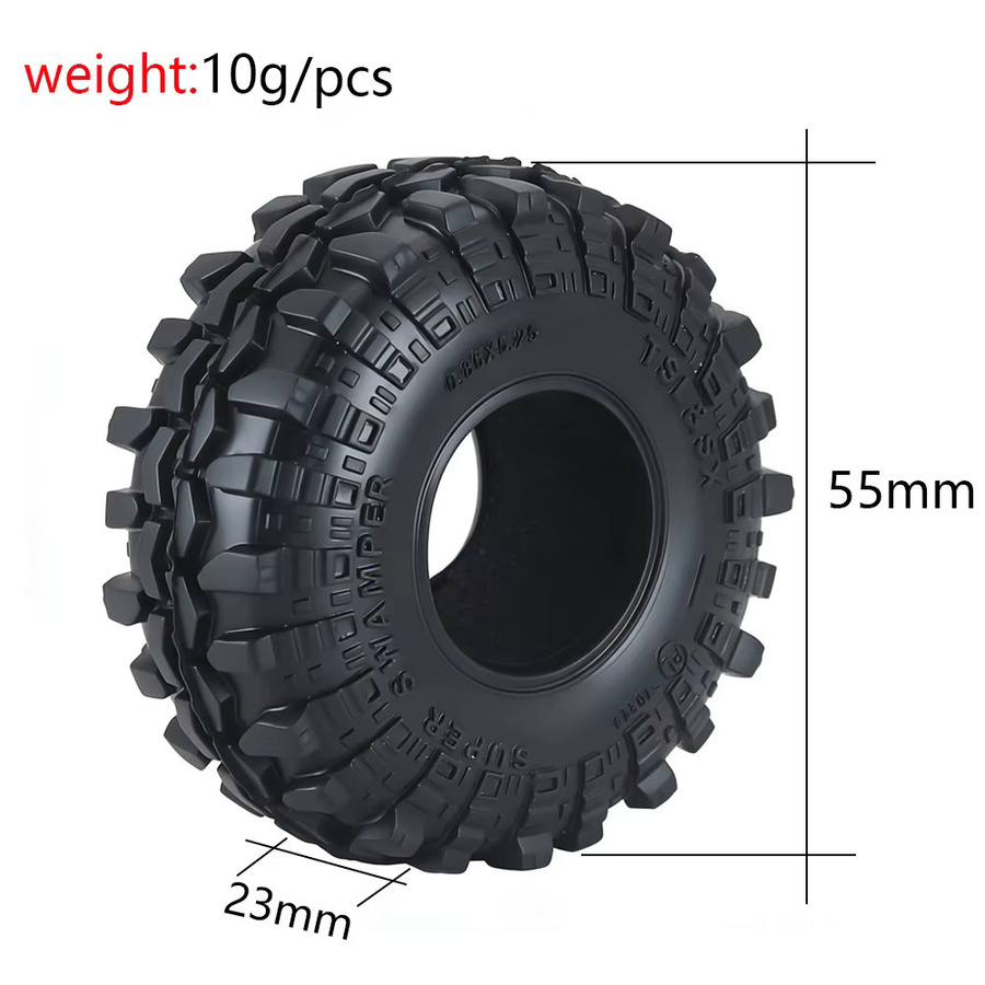 AJRC Weiche Gummireifen, 4-teiliges Set, 55mm, 1,0 Zoll, 1:18, 1:24, Zubehör - Bild 3