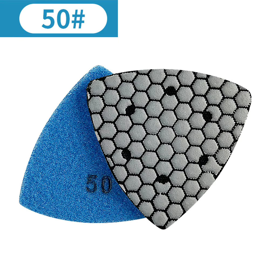 Vibratite Dreieck Schleifpad Dry Emery zum Polieren von Granit, Marmor, Beton und Stein, Durchmesser: 90 mm - Bild 3