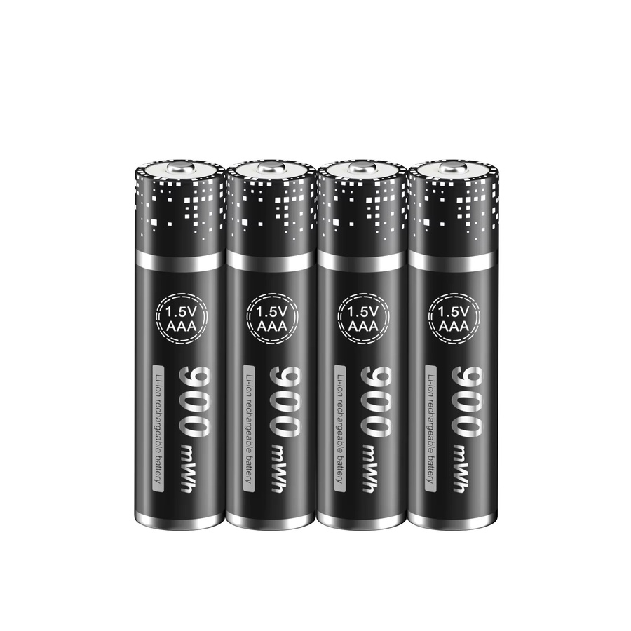 PALO 1.5V AAA Li-Ionen wiederaufladbare Batterie mit Batterie-Box, Schwarz, 900mWh - Bild 2