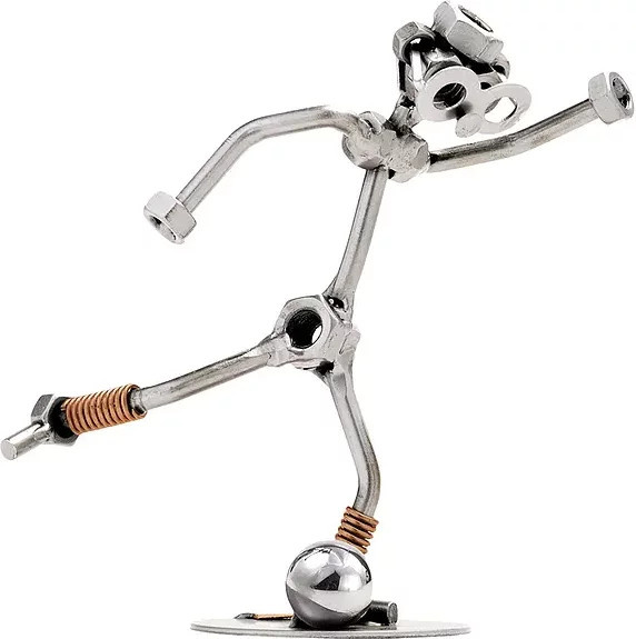 Hinz & Kunst Schraubenmännchen Fußballer aus Metall in Silber - Bild 1