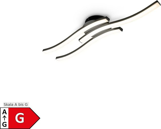 B.K.Licht LED Deckenleuchte in Schwarz mit Wellenform und 3x LED/6W - Bild 1