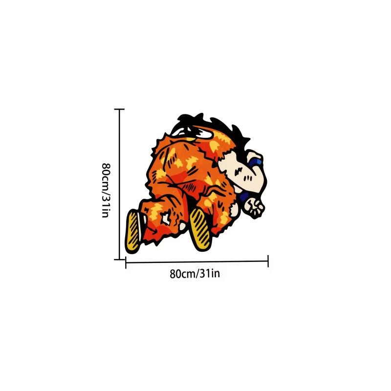 VIKAMA Anime-Charakter-Cartoon-Teppich in Orange-Gelb für das Kinderzimmer und Spielzimmer - Bild 4