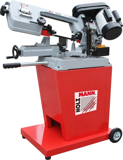 Holzmann Metallbandsäge BS128HDR mit drehbarem Sägeaggregat, 550W, 230V, rot - Bild 1