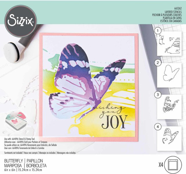 Sizzix Layered Stencils Butterfly by Olivia Rose Schablonen Set Multicolour - Bild 1