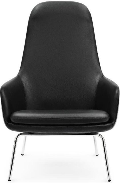Normann Copenhagen Era Sessel Hoch mit braunem Leder und Stahlgestell - Bild 1