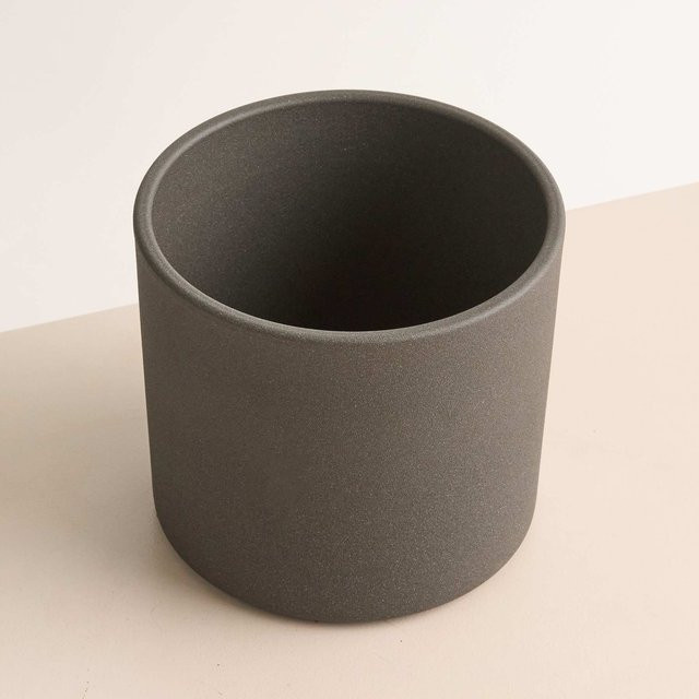 Minimalistischer Keramik Übertopf von BLUME2000 in Anthrazit, Höhe: 19,5 cm, Durchmesser: 17,5 cm - Bild 1