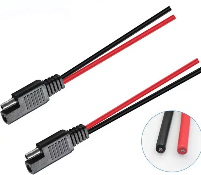 SAE Stecker Verlängerungskabel Schwarz für Automotive und Solar Panel Anwendungen - Bild 1