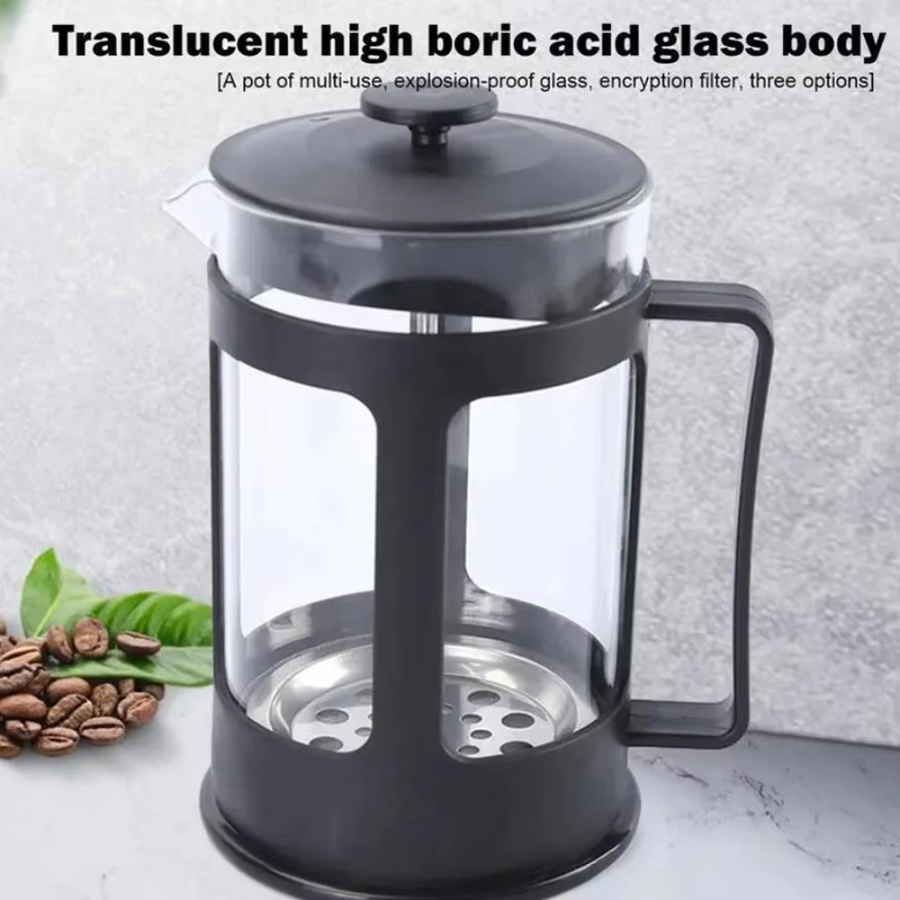 FEB.WIND French Press Kaffeemaschine mit Filter und Teekanne in Schwarz - Bild 3