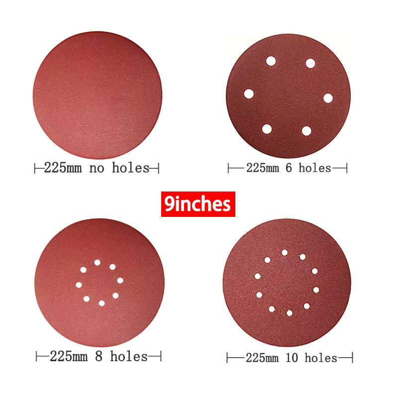 TQLQ Schleifscheiben Set für Wandschleifer und Metall mit 6/8/10 Löchern, Durchmesser: 225 mm, verschiedene Körnungen von 40 bis 2000 - Bild 2