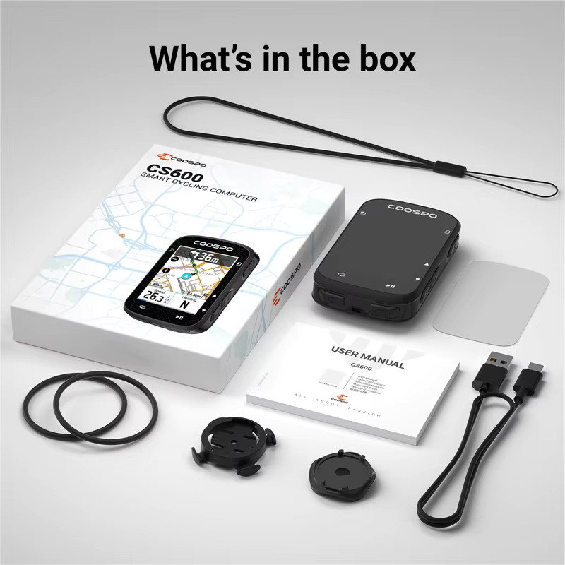 COOSPO CS600 GPS-Fahrradcomputer mit farbigem Karten-Touchscreen und Navigation in Schwarz und Bunt - Bild 5