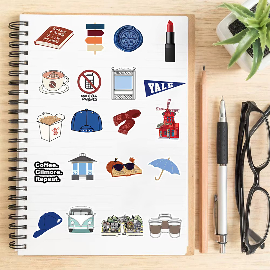 50 Stück inspirierende Kunst Aufkleber im Harajuku Stil für Laptop, Notebook und Skateboard, Mehrfarbig - Bild 2
