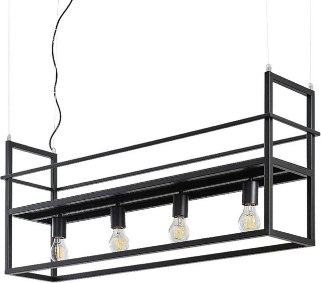 Lindby Pendelleuchte Grisela Modern, 4-flammig, Schwarz, Metall, E27 - Bild 1