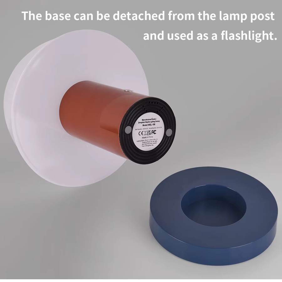 Topwinson Pilz Tischlampe mit integriertem LED Licht und Touch Schalter, wiederaufladbare Nachtlampe für Schlafzimmer, Wohnzimmer und Outdoor - Bild 5