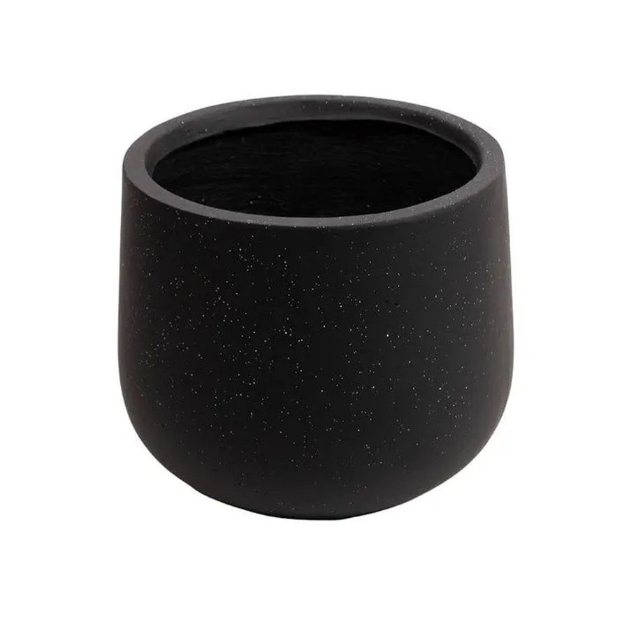Schweng Blumentopf aus Zement in Schwarz, rund und minimalistisch, B/T/H: 30 x 27 x 25 cm - Bild 2