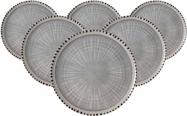Ritzenhoff & Breker Natura Platzteller aus Steinzeug, Grau, 6er Set, Durchmesser: 32 cm - Bild 1