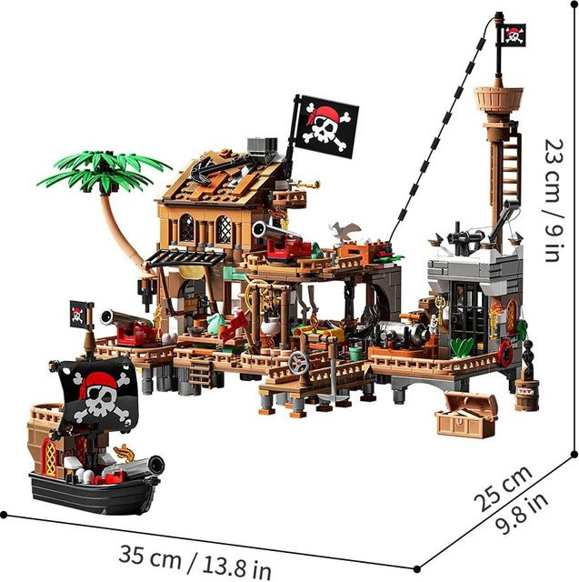 Linyi toy Pirat Schiff Gebäude Baustein ab 6 Jahren - Bild 1