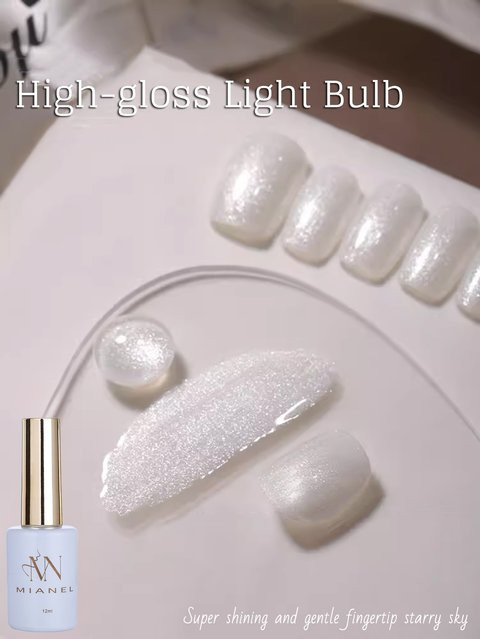 MISS MIANEL Gel-Nagellack, Weiß, Schimmernd, 12 ml - Bild 1