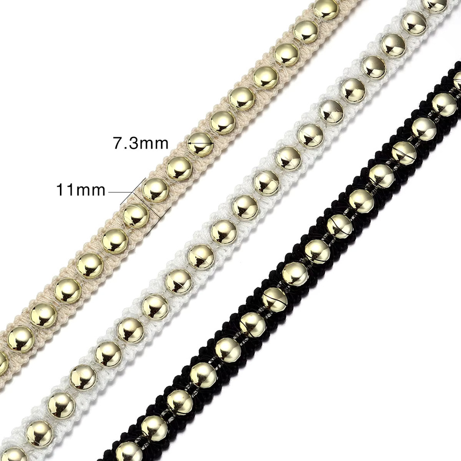 Linsoir Beads Perlen Spitzenband, Schwarz Weiß - Bild 2