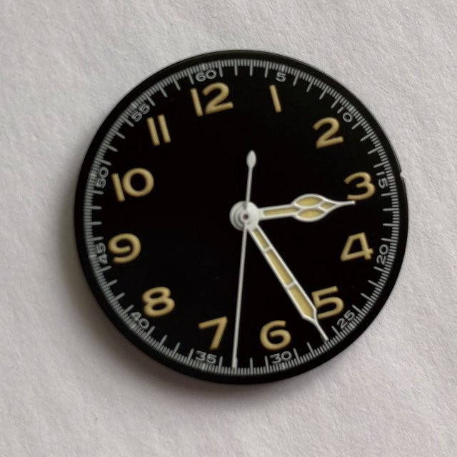 HEIMDALLR Zifferblatt, Vintage Pilot's Style, Schwarz, 28,5 mm - Bild 1