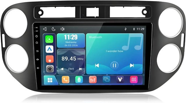 Junsun Autoradio für VW Tiguan 2006-2016 mit Linux, Schwarz, Wi-Fi und USB - Bild 1