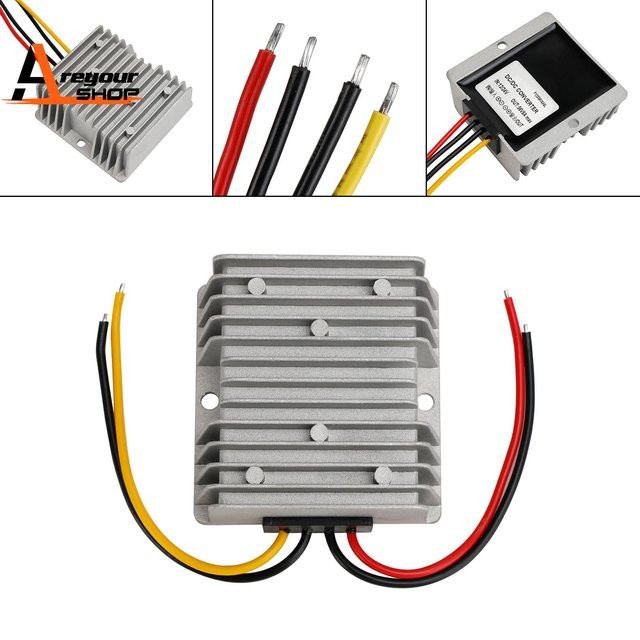 Wasserdichter DC/DC-Wandler Regler 12V/24V auf bis zu 36V 6A 216W in Silber - Bild 1