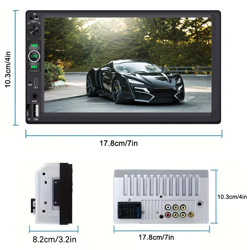 Bileeko Doppel-DIN Autoradio mit 17,78 cm HD-Touchdisplay, Carplay, Android Auto und Mirror Link in Schwarz - Bild 2
