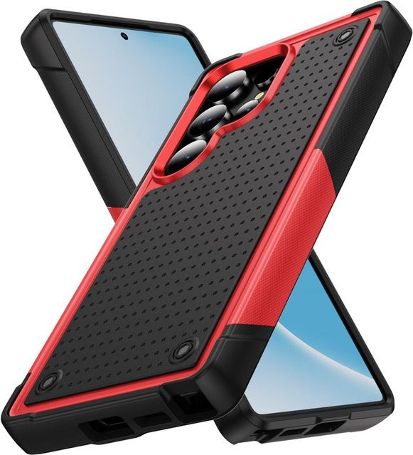 Stoßfeste Bumper Schutzhülle mit Kontrastfarbe für Samsung Galaxy S23 Plus in Rot - Bild 1