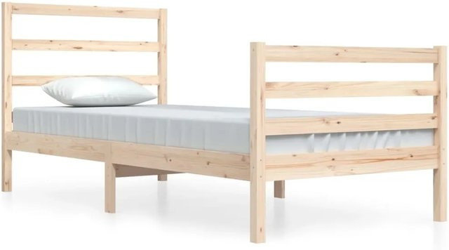 vidaXL Massivholzbett aus Kiefer in Braun mit rustikaler Optik, B/T/H: 90 x 200 cm - Bild 1