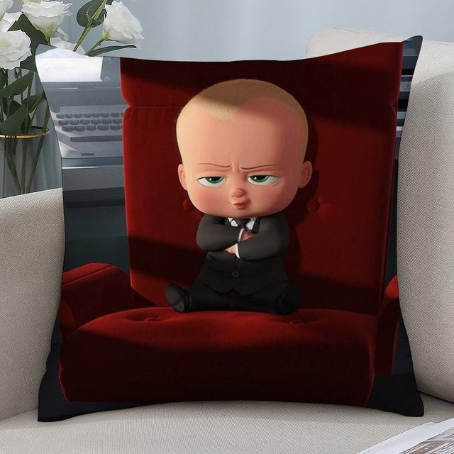 B-Boss B-Baby Kissenbezug aus Kurzplüsch in Rot, doppelseitig bedruckt, B/B/H: 40 x 40 x 1 cm - Bild 1