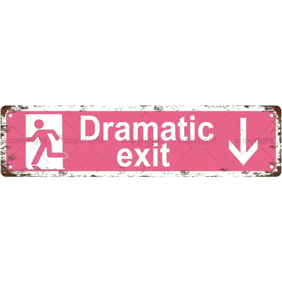 Vintage Metall-Blech-Straßenschild Dramatic Exit Down von CIFBUY als Wanddekoration, Breite: 40 cm, Höhe: 10 cm, Tiefe: 1 cm - Bild 2