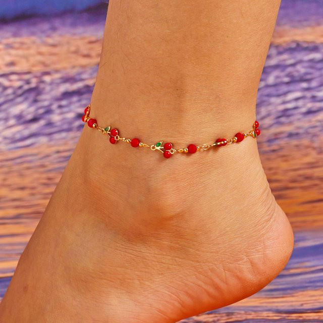 RINHOO FRIENDSHIP Fußkettchen, Gold, Zirkonia, Damen, Vintage - Bild 1