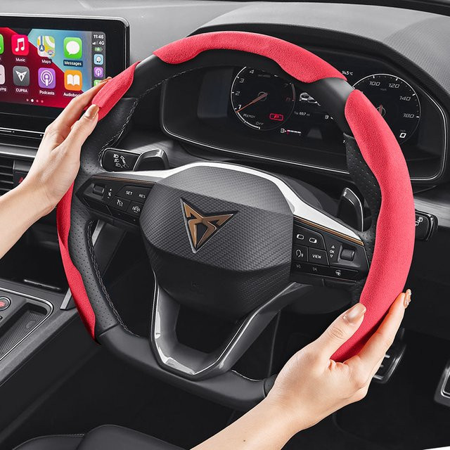 Hocasen Wildleder-Lenkradbezug mit Split-Snap-On-Design passend für Cupra Formentor, Leon Sportstourer, Born, Ateca, Tavascan und Terramar in verschiedenen Farben - Bild 1