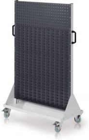 Kappes RasterMobil Rollbarer Rollcontainer Größe 4 in Grau mit 2 Lochplatten und 6 Schlitzplatten, Höhe: 158 cm - Bild 1
