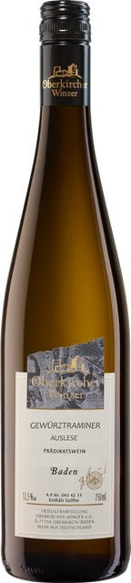 Oberkircher Gewürztraminer Auslese Weißwein, edelsüß, Baden, 2022, 0,75 l - Bild 1