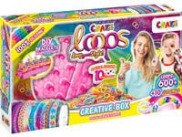 CRAZE Loops Kreativbox Bastelset mit 600 Loops, Verschlüssen, Knüpfboards und Häkelnadel in Bunt/Mehrfarbig - Bild 1