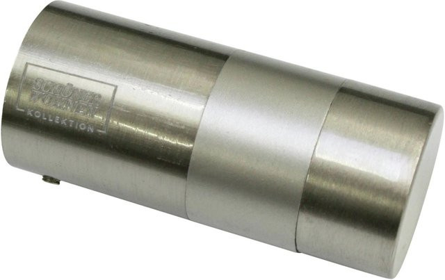 Schöner Wohnen Endstück Zylinder Leon für Gardinenstange, Durchmesser: 20 mm, Edelstahl, Silber, 2 Stück - Bild 1