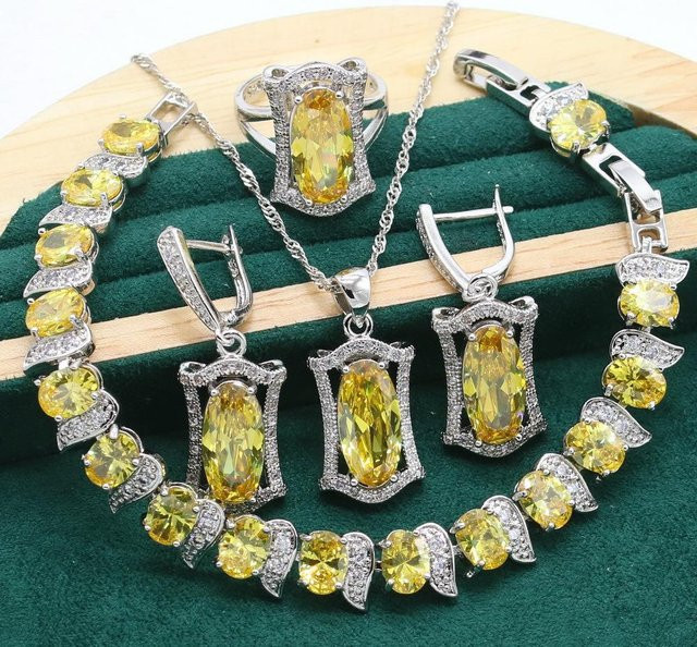 YIRAN Schmuckset, Kupfer, Silber, Zirkonia, Unisex - Bild 1