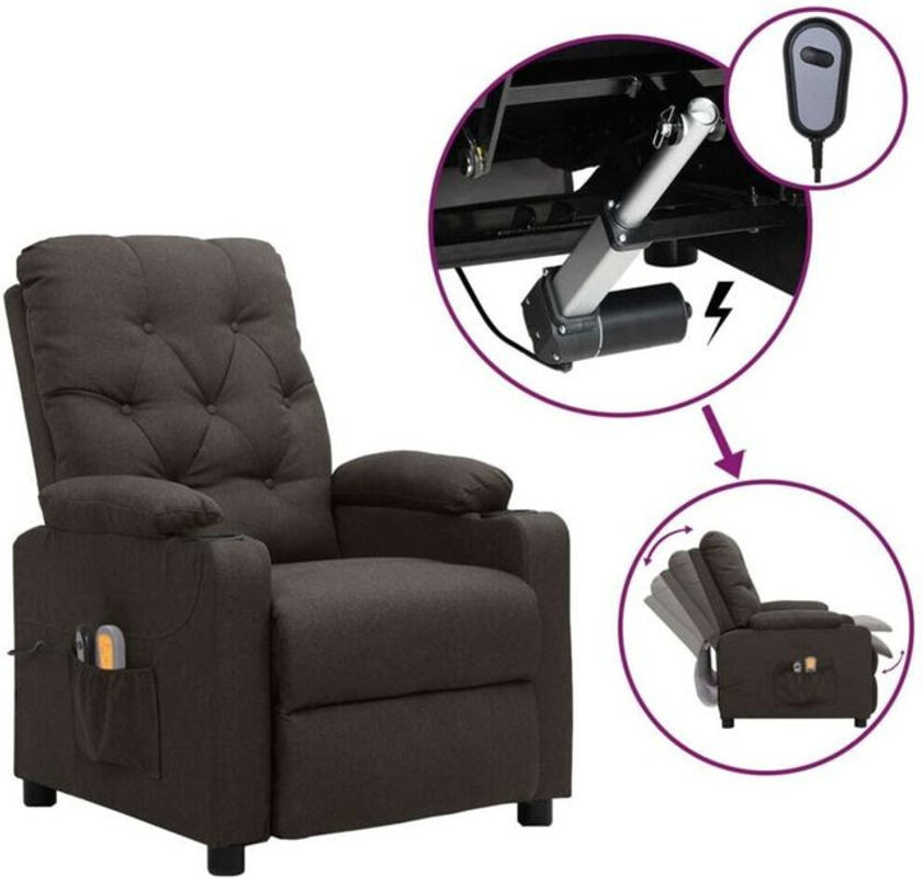 Elektrischer Massagesessel Relaxsessel von vidaxl in Taupe meliert aus Stoff - Bild 1