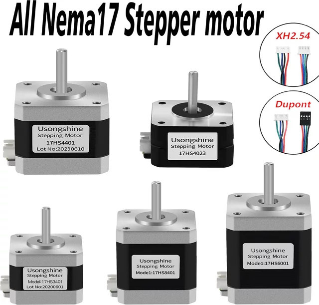 Usongshine Nema17 Schrittmotoren 17HS4401 und 17HS4023 42BYGH 4-Leiter für CNC Lasergraviermaschinen und 3D-Drucker - Bild 1