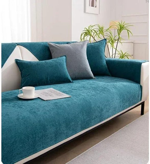 Wasserdichte und haustierfreundliche Sofahülle aus Mikrofaser in Türkis, Anti-Rutsch Couch-Schutzbezug für dein Wohnzimmer, Breite: 240 cm, Tiefe: 90 cm - Bild 1
