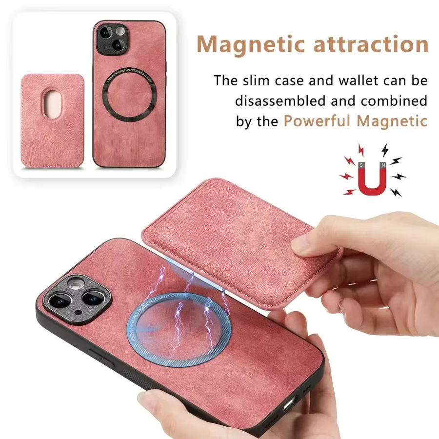 szHAIyu Vintage Lederhülle mit abnehmbarem magnetischem Kartenhalter für iPhone 11 bis iPhone 17 Pro Max Plus in Braun - Bild 2