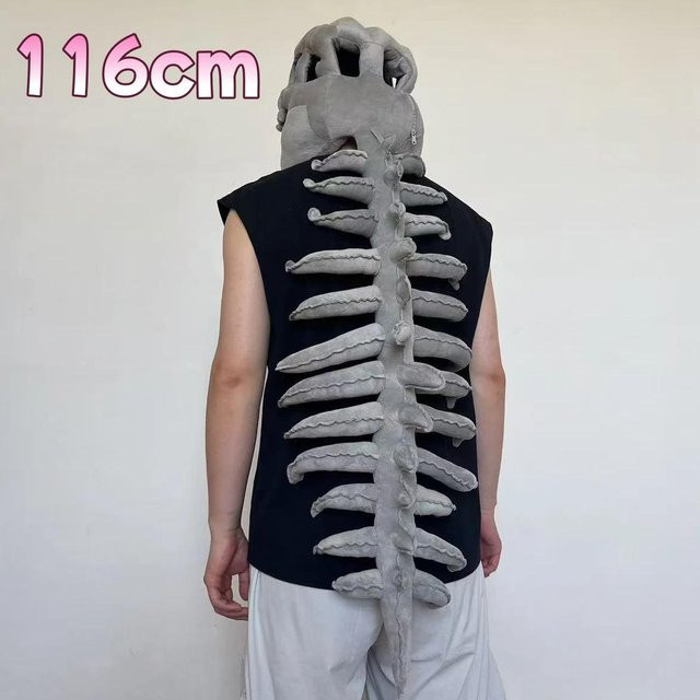 Yiran Health & Beauty Dinosaurier-Skelett-Plüsch-Kopfbedeckung, Grau - Bild 1