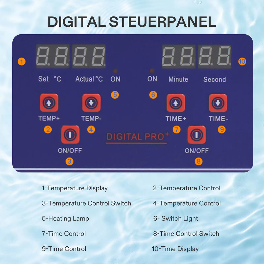 Sihao Ultraschall-Reinigungsgerät in Silber aus Edelstahl mit digitaler Zeiteinstellung und Heizfunktion - Bild 5