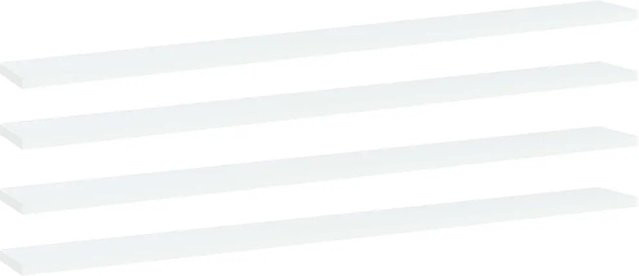 vidaXL Bücherregal-Bretter aus Holzwerkstoff, 4 Stück, Weiß, B: 100 cm, T: 10 cm, H: 1,5 cm - Bild 1