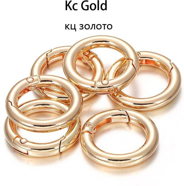 Karabiner O-Ring, Metall, gold, 25mm, 5 Stück - Bild 1