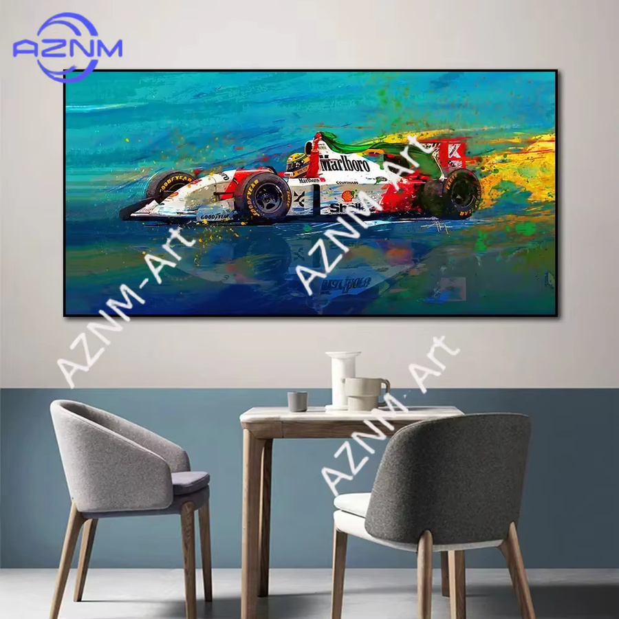 Skandinavische Wandkunst Ayrton Senna F1-Legende als Leinwanddruck im Porträtformat, Mehrfarbig - Bild 2