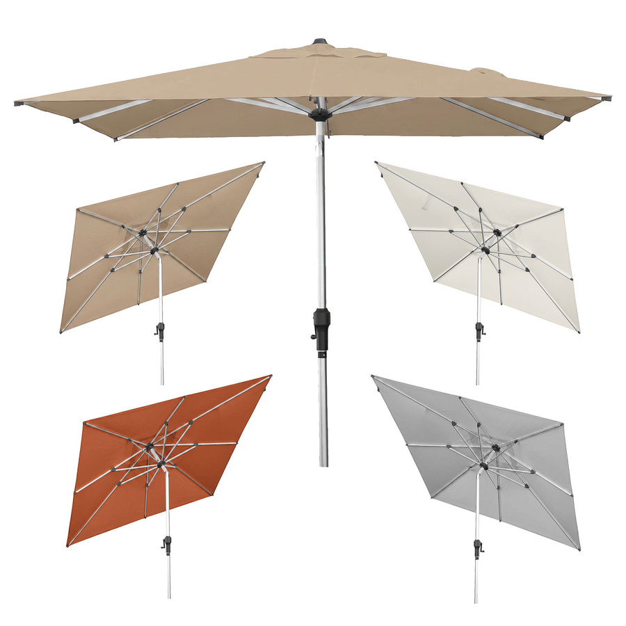 anndora Sonnenschirm quadratisch mit Kurbel, B/B: 270 x 270 cm, Multicolour, UPF 50+ - Bild 1