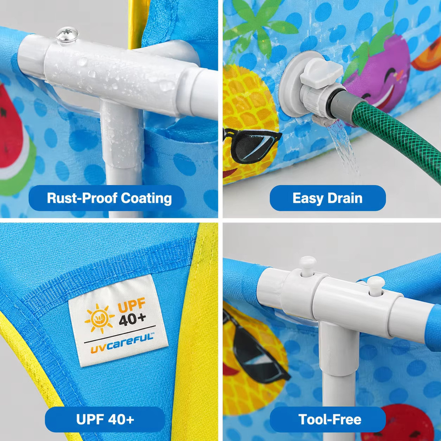 Bestway Steel Pro Aufstellpool rund, Farbe Multicolour, B/H: 244 x 51 cm, mit Tritech 3-lagigem verstärktem Material und korrosionsbeständigem Stahlrahmen - Bild 3
