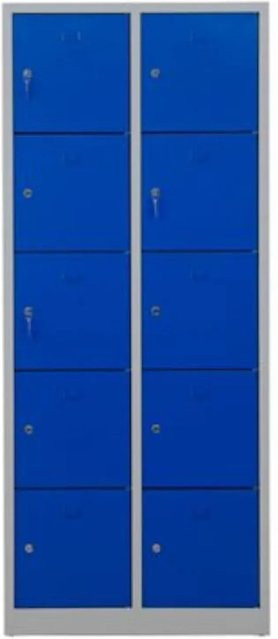 PROREGAL Schließfachschrank Falcon Medium mit Zylinderschloss, Farbe Grau-Blau, H x B x T: 190 x 80 x 45 cm - Bild 1